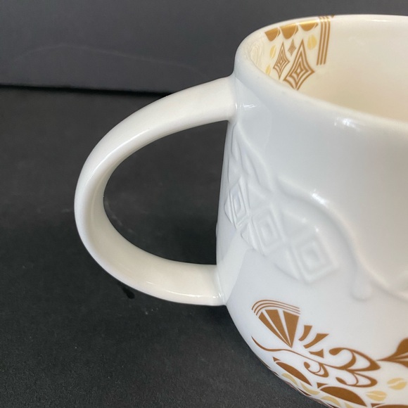 Starbucks Bone China Rare Collectible Raised White & Gold 2012 - Picture 6 of 6